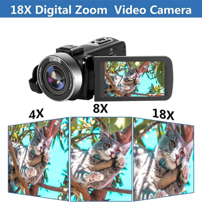 4k Professional Camcorder for Youtube Tiktok and Vlog Streaming with16x Digital Zoom Wifi Infrared Night Vision Video Cameras