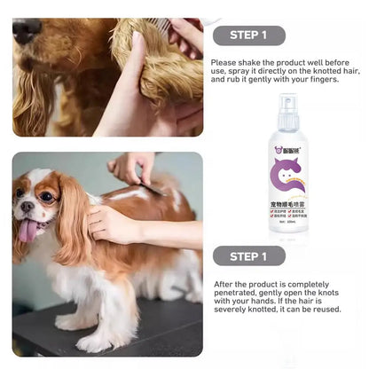 Dog Conditioner Spray 100ml Deodorizing Dog Grooming Spray Anti-Static Ph Balanced Dog Hair Spray Long Lasting Cat Detangler For