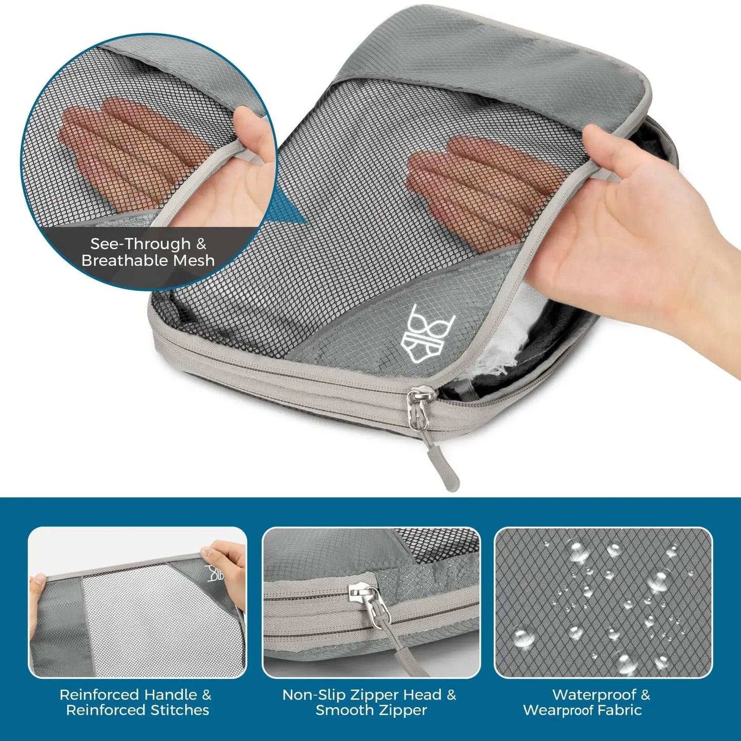 Expandable Compression Packing Cubes for Suitcases,6 Set Lightweight Travel Packing Organizer for Travel Carry on Suitcase Bags