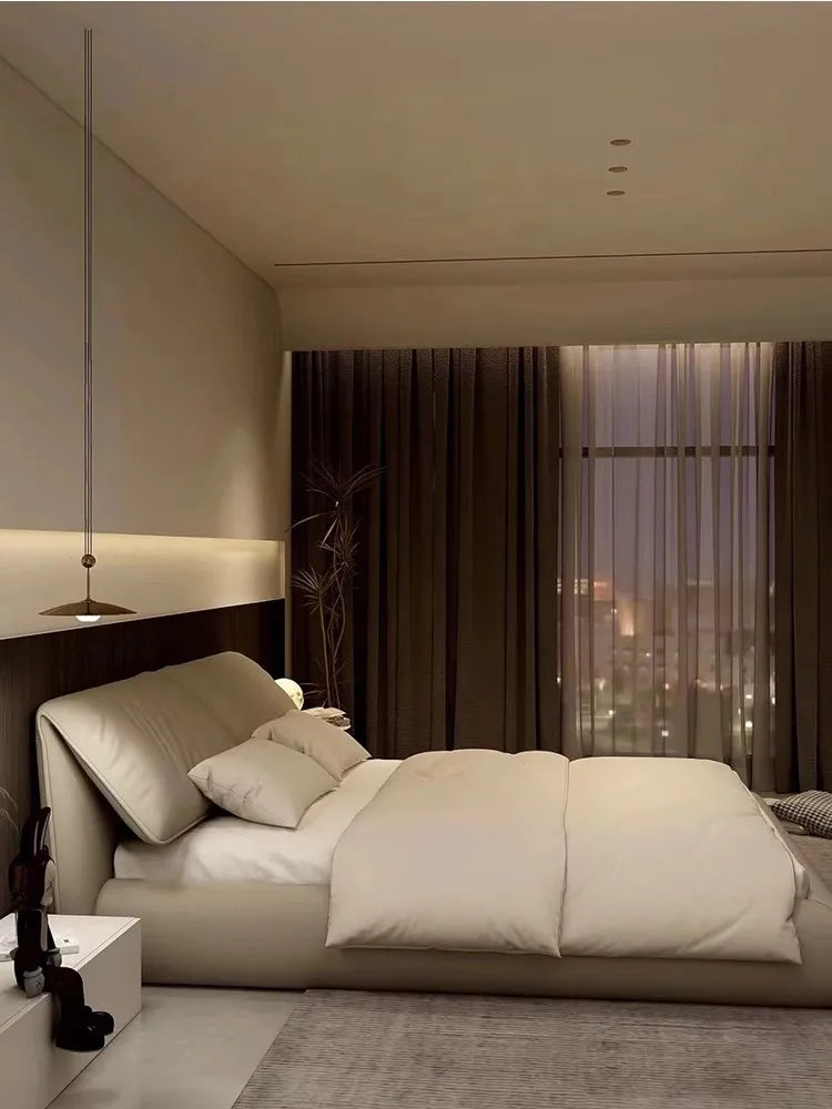 High End European Double Bed Headboard Glamorous Full Size Twin Bed Frame Luxury Platform Wood Cama Box Casal Nordic Furniture