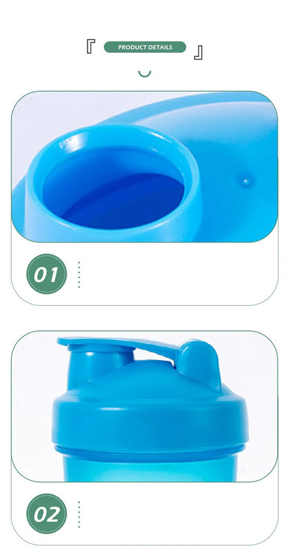 Sports water cup with Shaker Balls Leak Proof Drink Shaker Bottle Whey Protein Powder Mixing Bottle Fitness Gym Shaker Drink Cup