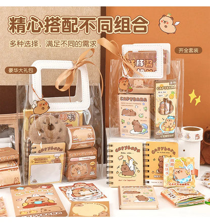 1 Set Capybara Stationery Set Student Graduation Gift Handbook Gift Bag Primary School Student Birthday Prizes