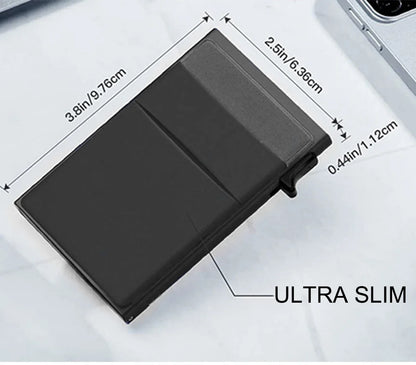 Rfid Blocking Pop Up Credit Card Holder Thin Mini Minimalist Slim Wallets Metal Cardholer Case Wallet for Men Carteras Choice