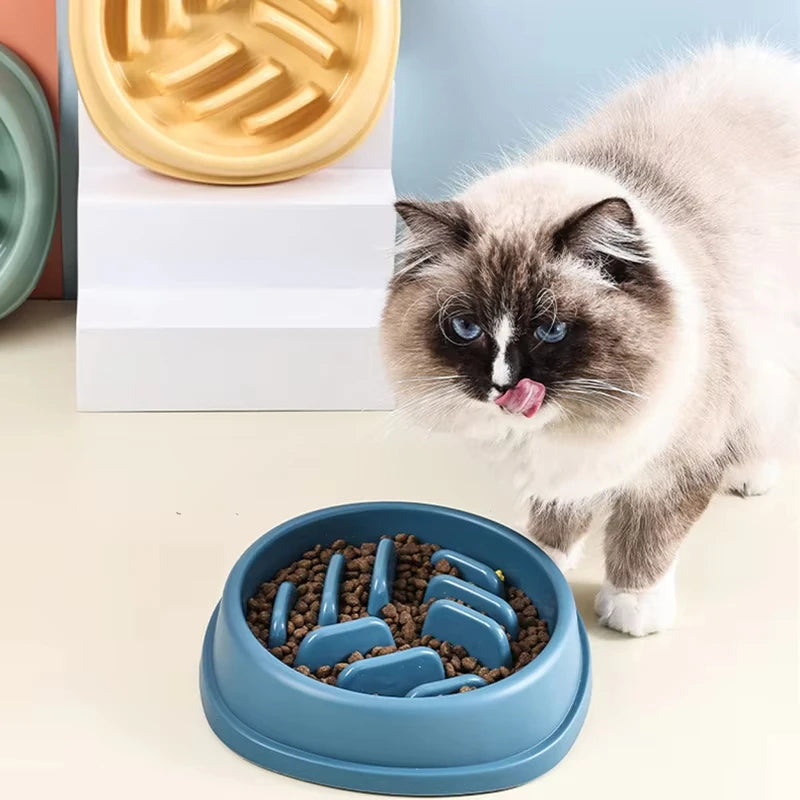 Pet Supplies Dogs and Cats Slow Food Bowl Puzzle Non-Choking Non-Slip Slow Feeder Thickened Plastic Plate Bowl Pet Feeding Bowl