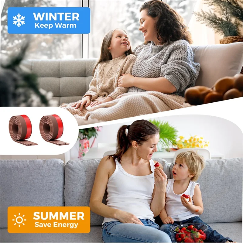 Self-Adhesive Adjustable Door Draft Stopper, Rubber Seal Strip For Bottom Of Door–Sound-Proof, Windproof, Energy Saving-AT64