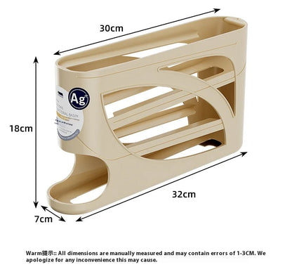 Refrigerator Egg Holder – Slide Out Egg Storage Container for Fridge Door – Auto-Rolling Egg Dispenser