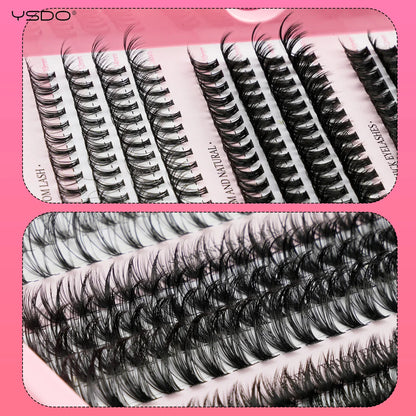 DIY Lash Extension Kit Lash Individual Lashes Clusters8-16mm With Waterproof Lash Bond And Seal Eyelash Tweezers Lash Kit