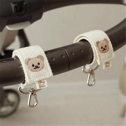 2 pieces of baby stroller hooks, baby stroller clips, diaper bags, scooter baby stroller accessories hooks cartoon bear
