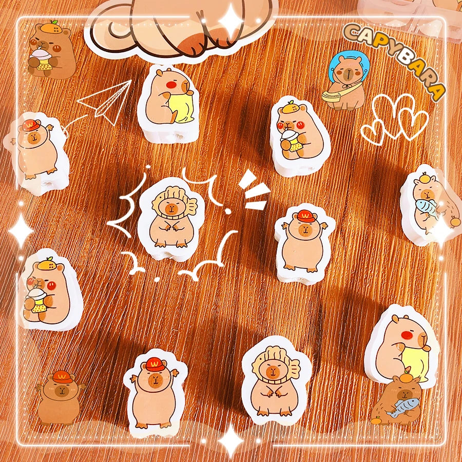 school useful teacher gift kawaii stationery supplies office accessories funny erasers cute capybara rubber Aesthetic stationery