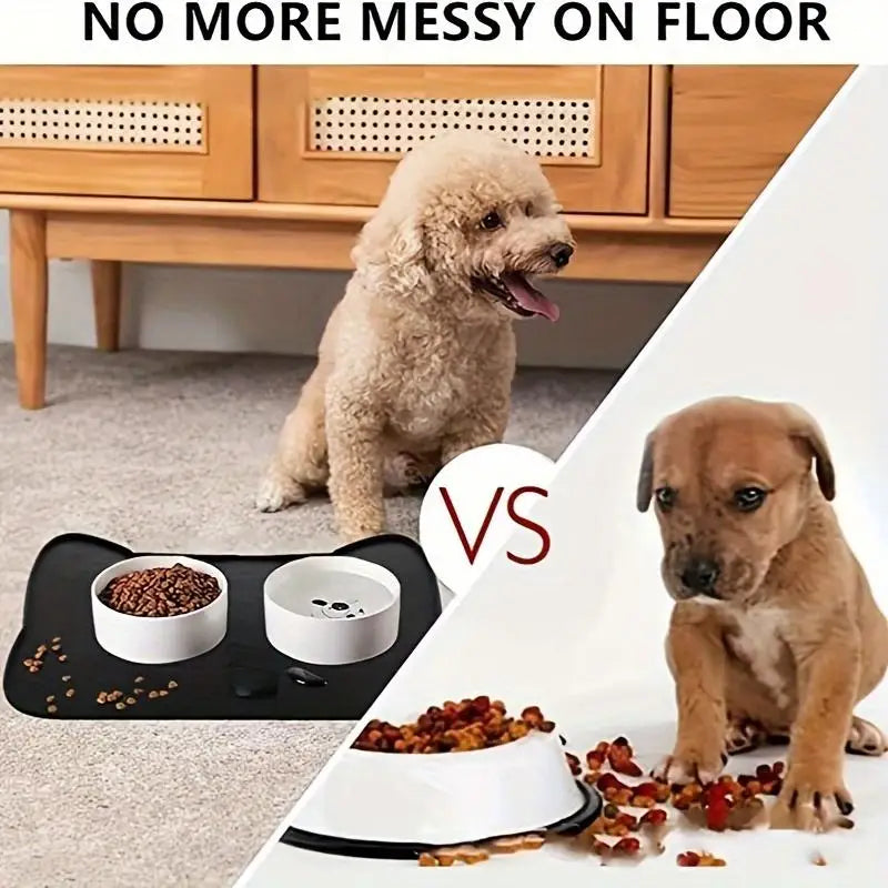 Silicone Pet Feeding Dog Cat Bowl Food Mat Non-Stick Waterproof Pet Food Feeding Pad Puppy Feeder Tray Water Cushion Placemat