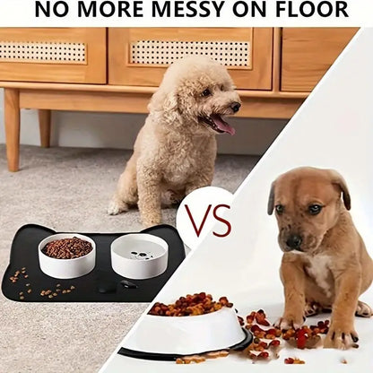 Silicone Pet Feeding Dog Cat Bowl Food Mat Non-Stick Waterproof Pet Food Feeding Pad Puppy Feeder Tray Water Cushion Placemat