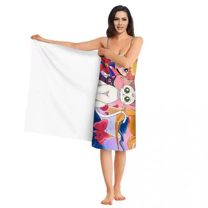 Beach Towel Portable Towel for Fitness Sailors-Moon Absorbent Home Gym Towels With Designs Microfiber Sauna Cloth Quick Dry Fast