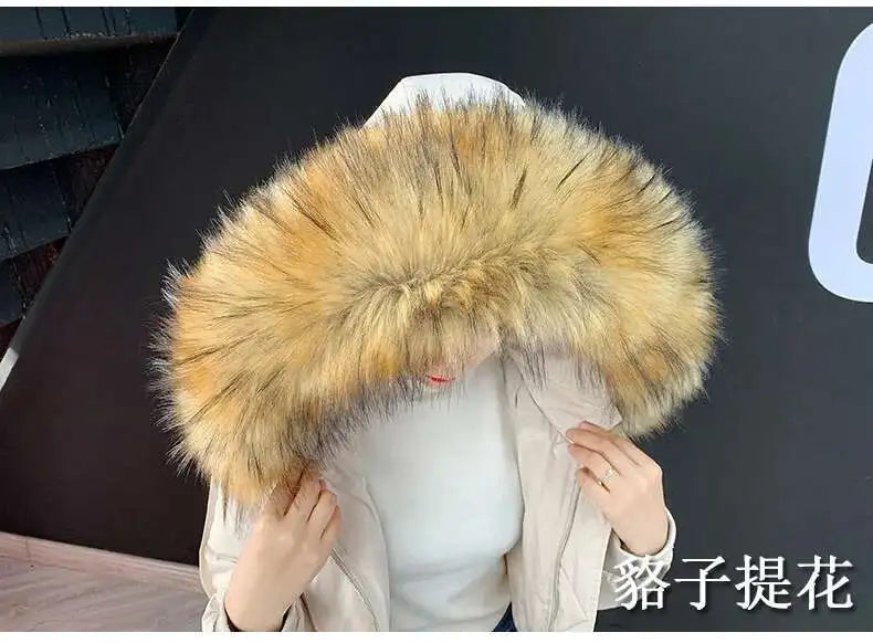 Detachable Faux Fur Collar Extra Large Warm Fake Fur Scarf Wrap Evening Cape For Winter Womens Coat Faux Fur Hood Ttrim Collar