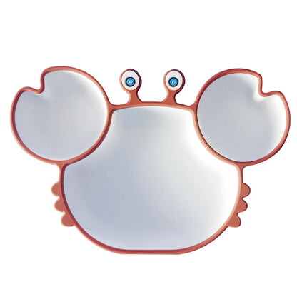 Baby Bowls Plates Spoons Silicone Suction Feeding Food Tableware BPA Free Non-Slip Baby Dishes Crab Food Feeding Bowl for Kids