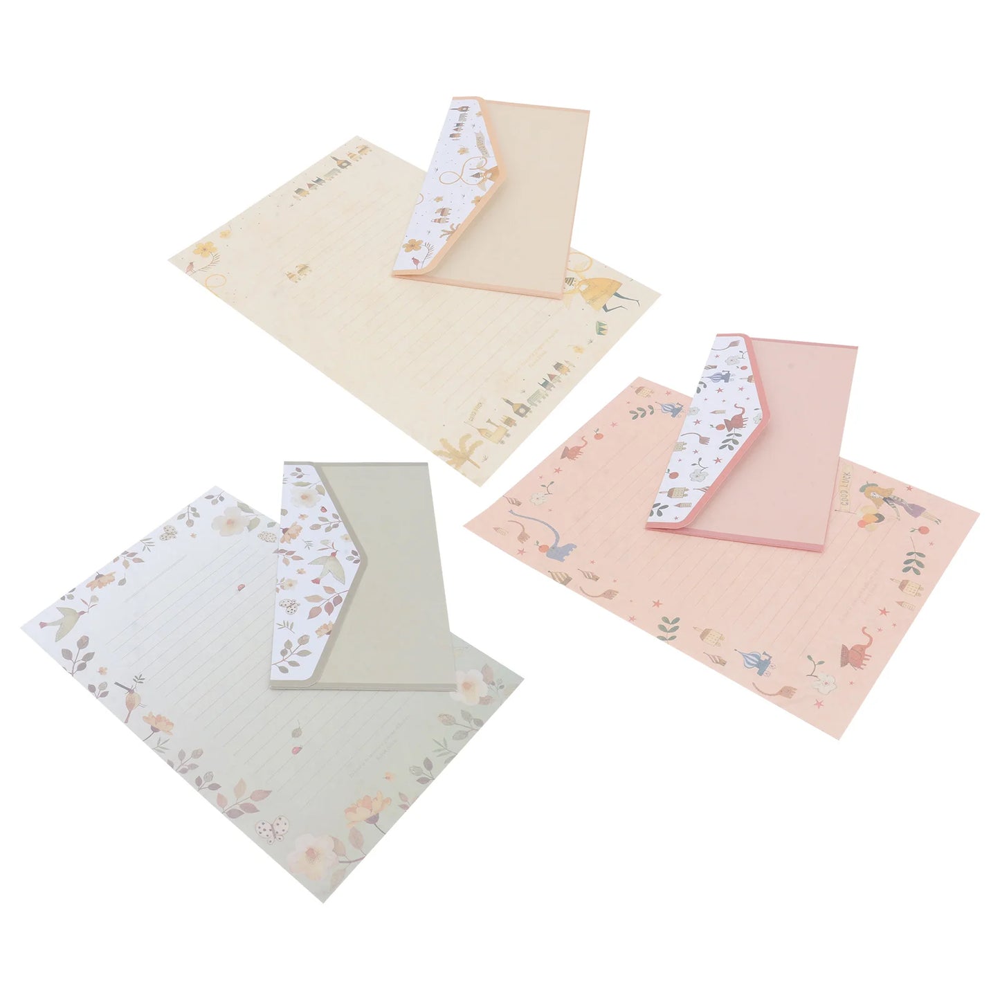 5Pcs Premium Floral Letter Paper Envelopes Set Elegant Stationery Writing Paper For Invitations Calligraphy Printing Products