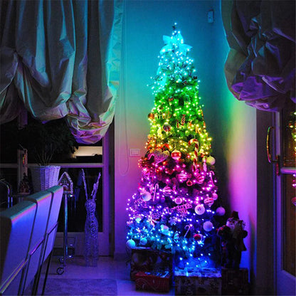 Smart Christmas Light APP Control Fairy LED Garland 5M 10M Remote Bluetooth DIY Color Indoor Music Sync Outdoor USB String Light