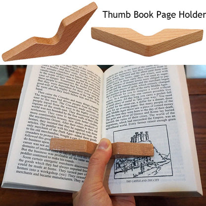 Creative Handmade Thumb Book Page Holder Book Expander Thumb Bookmark Wood Page Spreader Book Support Office Worker Reading Book