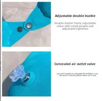 Pressurized inflatable U-shaped pillow, a magical travel neck pillow that is portable, flocked outdoor U-shaped neck pillow.pvc