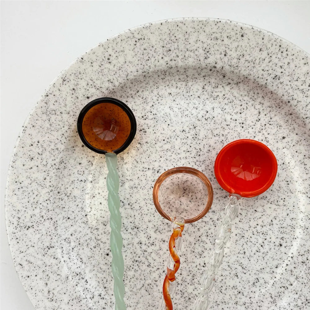 Crystal Spoon Glass Tea Spoon Creative Coffee Spoon Dessert Cake Spoon Tableware Milk Coffee Stirring Spoon Kitchen Dinnerware