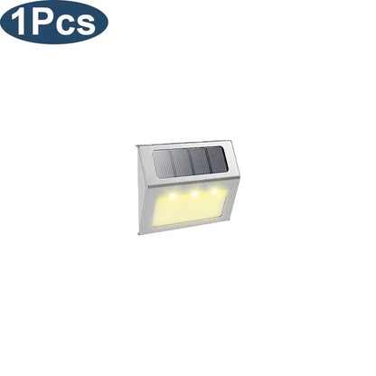 3LED Step Light Stainless Steel Solar Fence Lights Waterproof Outdoor LED Wall Lamps Deck Lights For Stair Garden Fence Patio
