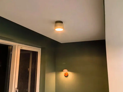 Wabi Sabi Yellow Marble Ceiling Light Lobby Entrance Corridor Balcony Restaurant Hotel Aisle Travertine Decorative Lamp