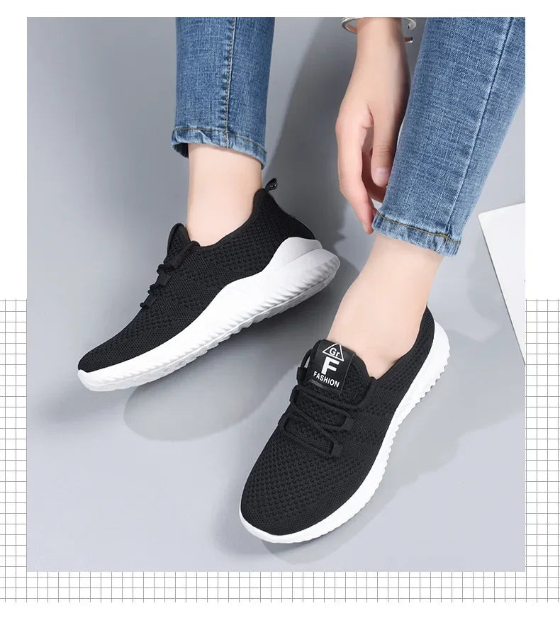 2024 Sports Running Shoes Women's Mesh Breathable Walking Women's Sports Shoes Comfortable and Fashionable Casual Sports Shoes
