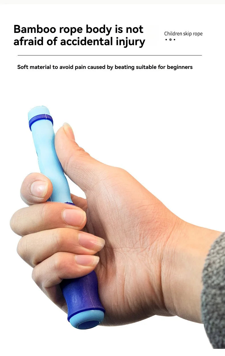 Wholesale adult and children's skipping ropes with colorful soft beads and bamboo nodes. Children's skipping ropes