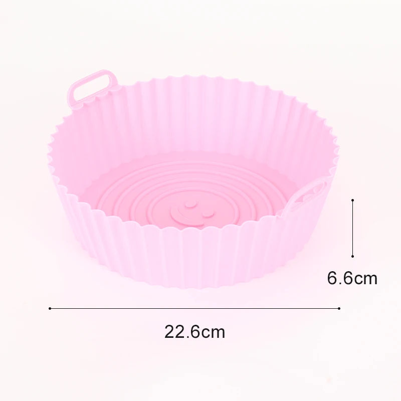 Silicone Air Fryer Liners Round Reusable Airfryer Basket Easy to Clean Air Fryers Silicone Pot Baking Tray Oven Accessories