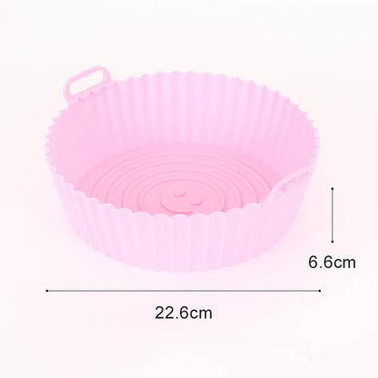 Silicone Air Fryer Liners Round Reusable Airfryer Basket Easy to Clean Air Fryers Silicone Pot Baking Tray Oven Accessories