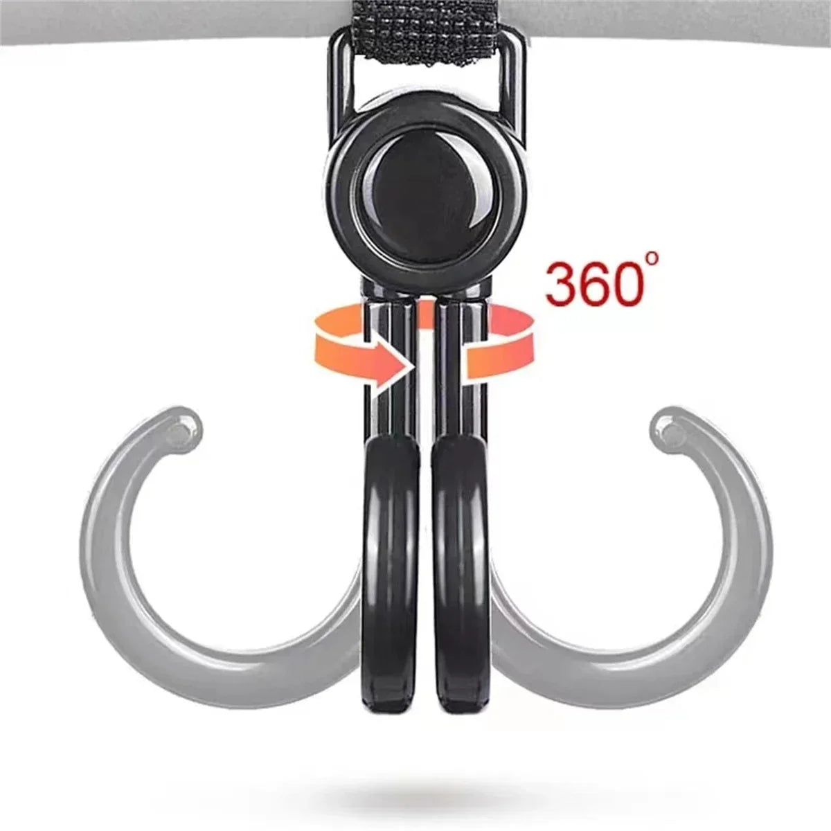 2PCS Hooks for Stroller Car Shopping Cart Hooks Baby Stroller Accessories Rotate 360 Degree Hook Pram Organizer Bag Hanger