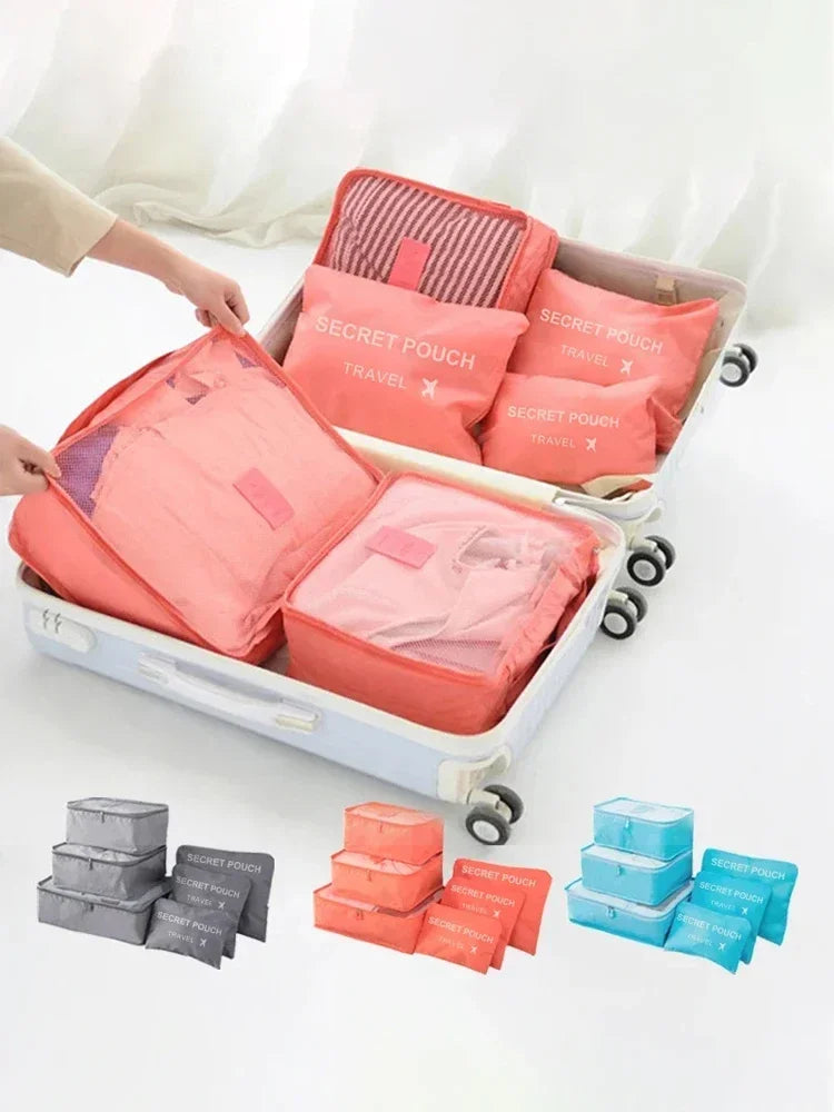 Travel Accessories Large Capacity Waterproof Luggage Clothes Storage Bag  6 Pcs/Set Travel Storage Bag Suitcase Organizer
