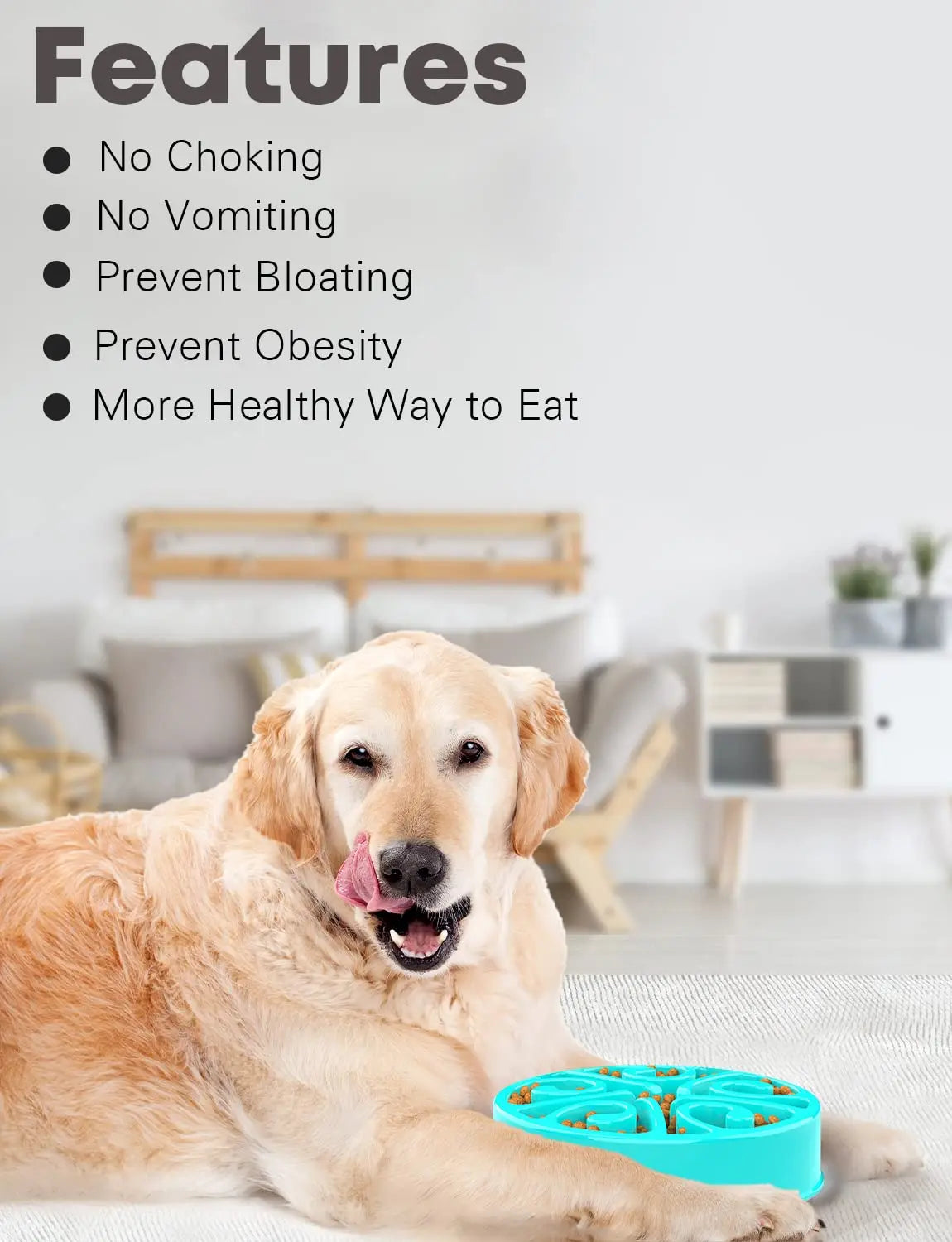 Pet Dog Slow Feeder Bowl Fun Non Slip Anti-Gulping Slower Food Feeding Dishes Eco Dog Bowl for Large Medium Small Dogs Puppy