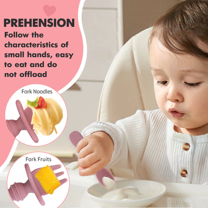 Fashion New 4-Pack Silicone Toddler Spoon Cutlery - Baby Feeding Supplies Toddler Food Supplies, Noodles, Perfect Christmas Gift