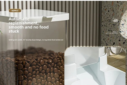 Pet Automatic Feeder Gravity Dispenser Food Storage Bucket Large Capacity Food Grade Materials Simple Cleaning for Cat Dog