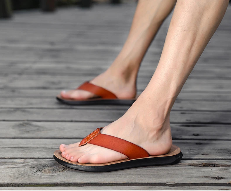 Flip Flops Men Slippers 2025 Summer New Outdoor Wear-Resistant Non-slip Male Shoes Beach Fashion WaterProof Flat Sandals for Men