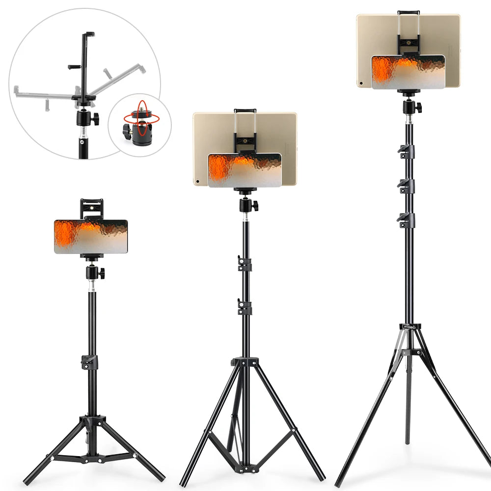 150/200cm Tripod for Tablet and Phone Aluminum Tripode Tablet Floor Ipad Tripod Stand with Smartphone & Tablet Holder Mount