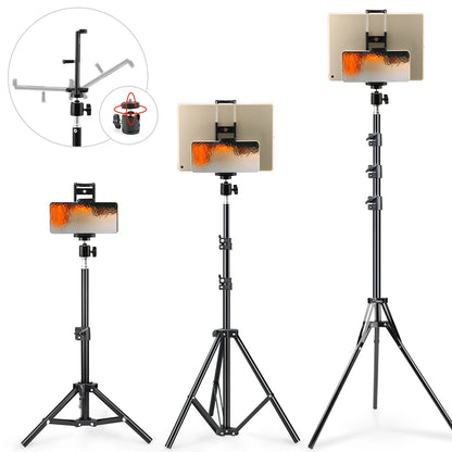 150/200cm Tripod for Tablet and Phone Aluminum Tripode Tablet Floor Ipad Tripod Stand with Smartphone & Tablet Holder Mount