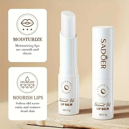 Coconut Moisturizing Lip Balm Anti-Dry Hydrating Removing Lip Wrinkles Dead Skin Lip Care Lasting Nourishment for Men Women