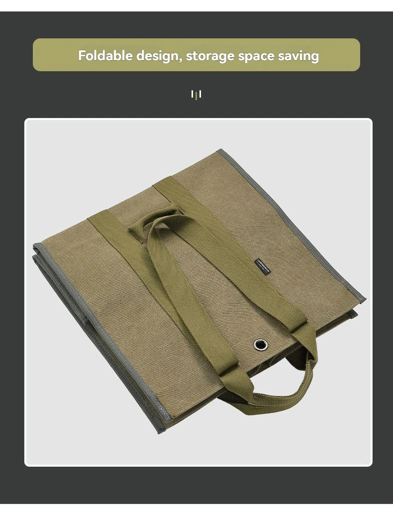 CAMPINGMOON Firewood Storage Bag.Camping Equipment Storage Bag with Double Handles, Shoulder Back, Outdoor Thick Canvas Bag