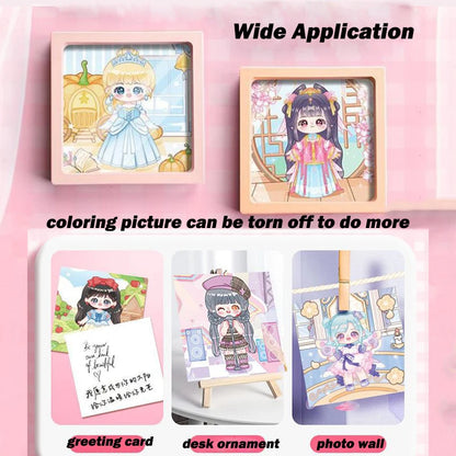 Educational Coloring Book for Kids with Stickers Girls Princess Dressing Up Drawing Set DIY Painting Books Art Supplies