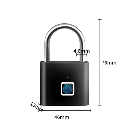Intelligent Electronic Padlock Outdoor Waterproof Padlock Smart Fingerprint Padlock Door Anti-Theft Password Lock Cabinet