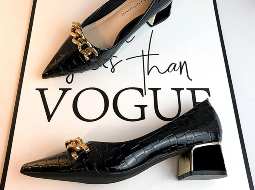 Office Shoes For Women 2024 Ladies Summer Footwear With Medium Heels Pointed Toe Luxury Leather Casual Comfortable And Elegant A