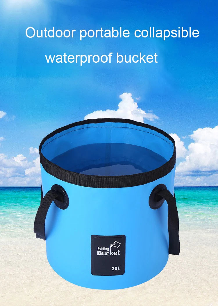 12L Folding Bucket Portable Outdoor Travel Foldable Water Bucket Bowl Sink Washing Bag Car Wash Bucket Multifunction for Camping