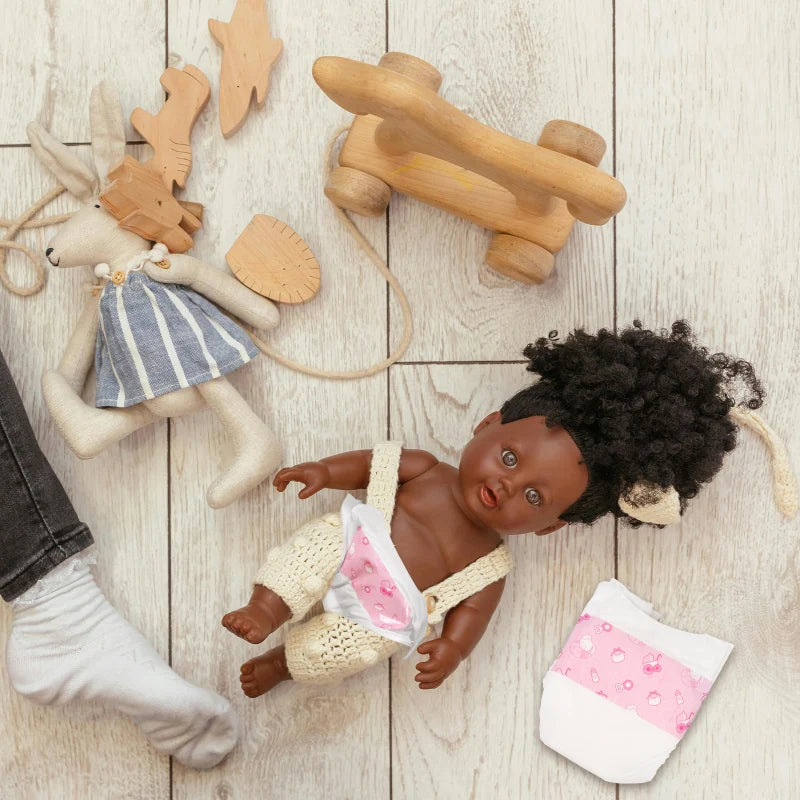 5pcs 18x12cm Reusable Diapers For Baby Dolls Kids Pretend Play Toy Baby Diapers Supplies Suitable For 30cm Dolls