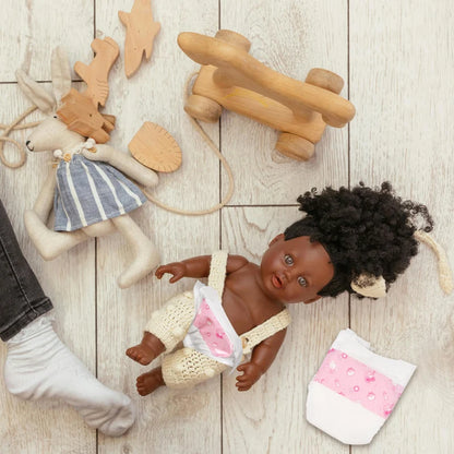 5pcs 18x12cm Reusable Diapers For Baby Dolls Kids Pretend Play Toy Baby Diapers Supplies Suitable For 30cm Dolls