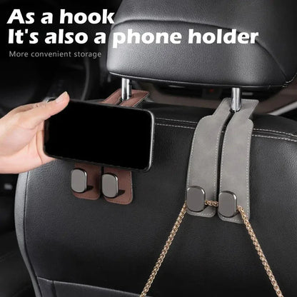 2 in 1 Car Hook For Car Rear Seat Back Hooks Headrest Hanger Clip Universal Double Hooks Holder Storage Car Interior Accessories