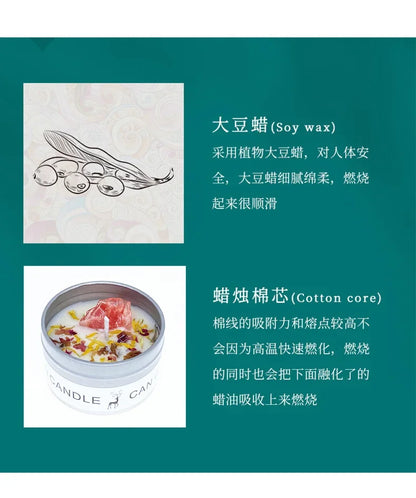 Scented Candle Crystal Stone Dry Flower Silver Tin Candle Hotel Wedding Ceremony Candle