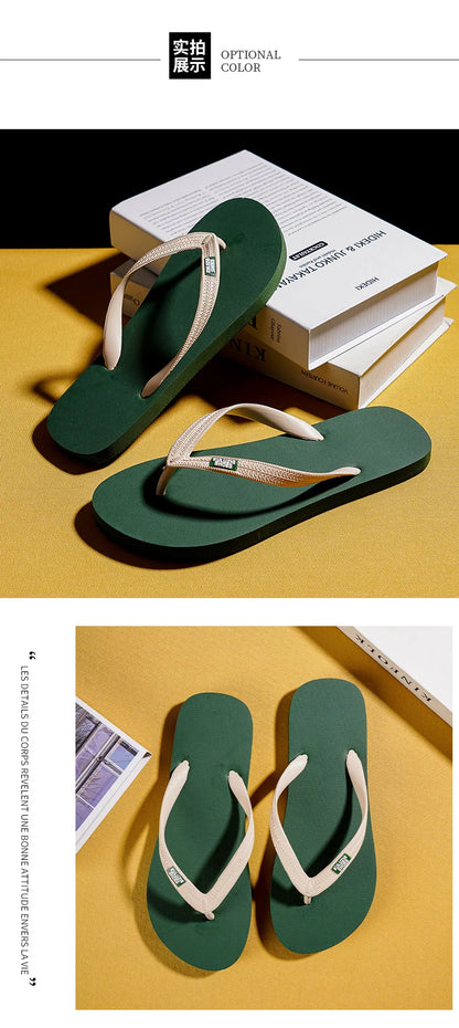 Men's Flip Flops 2025 Summer New Casual Versatile Clip Toe Beach Shoes Trendy Outerwear Anti Slip Cool Slippers