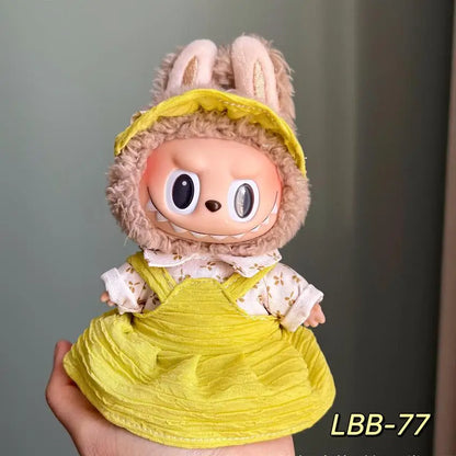 17cm Labubu Plush Doll Clothes Outfit  Fashion Clothes Accessories Labubu Multiple Series Cute Attire Gift for Doll Collectors