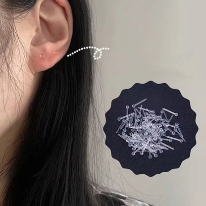 10 Pieces/set Women Vintage Transparent Ear Needle Mini Invisible Earring Small Ear Ring Earring Jewelry
